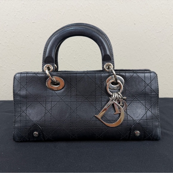 Dior Handbags - Christian Dior Black Cannage Lady Dior East West